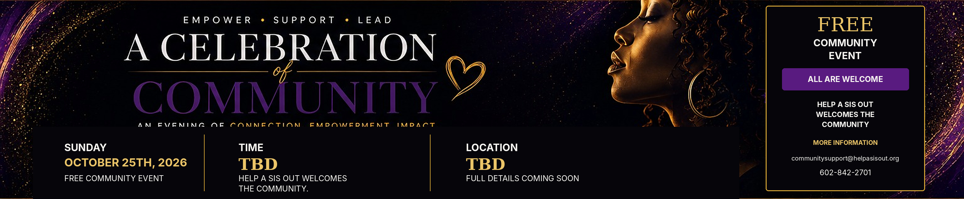 Help A Sis Out community event and mission introduction